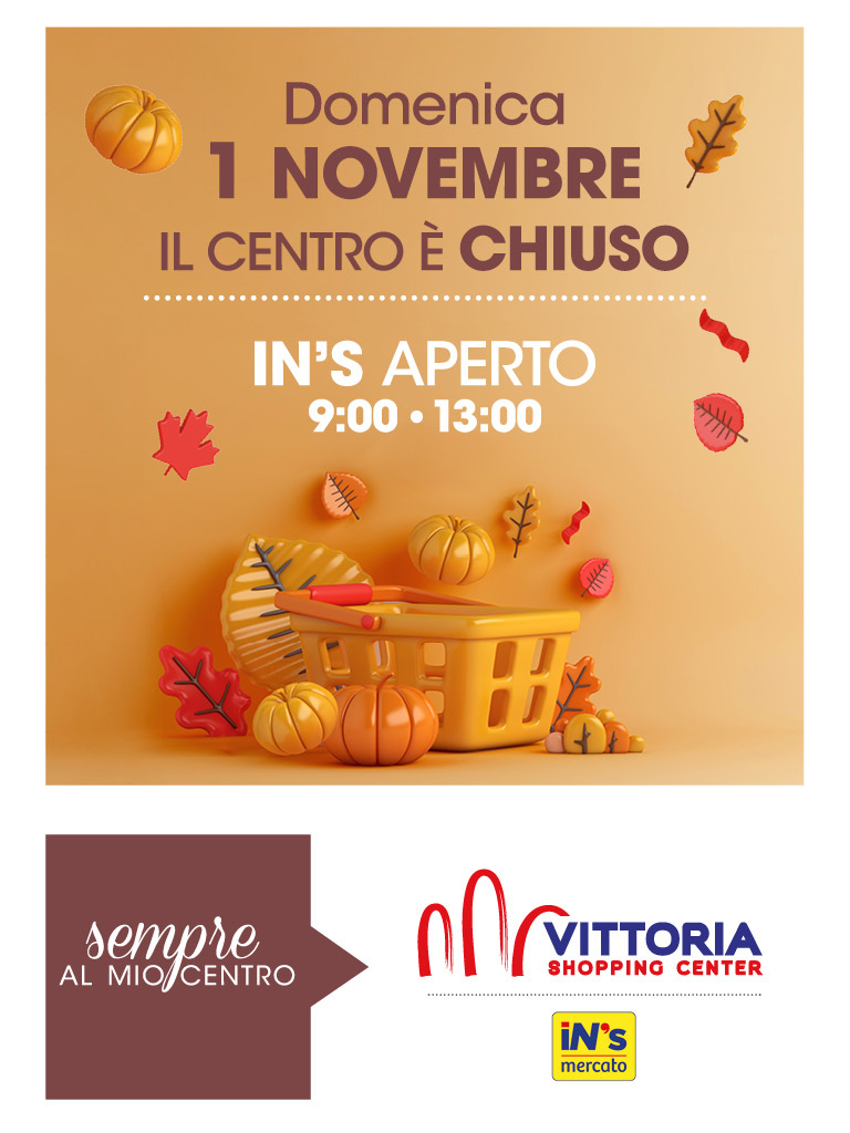 Domenica 1 novembre il centro è chiuso