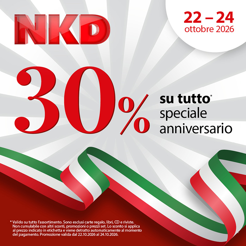 Speciale anniversario NKD: 30% di sconto su tutto!